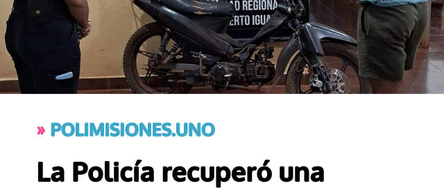 La Policía recuperó una motocicleta que había sido robada y comercializada en Wanda